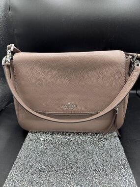 kate spade Pebble Leather Shoulder Bag in Taupe